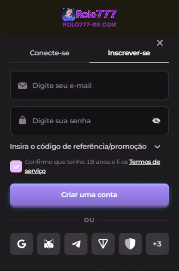 registro e conecte-se